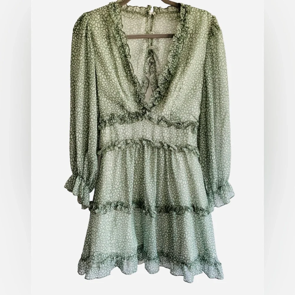 L-LA V Neck Mini Dress Sz S - Picture 2 of 10